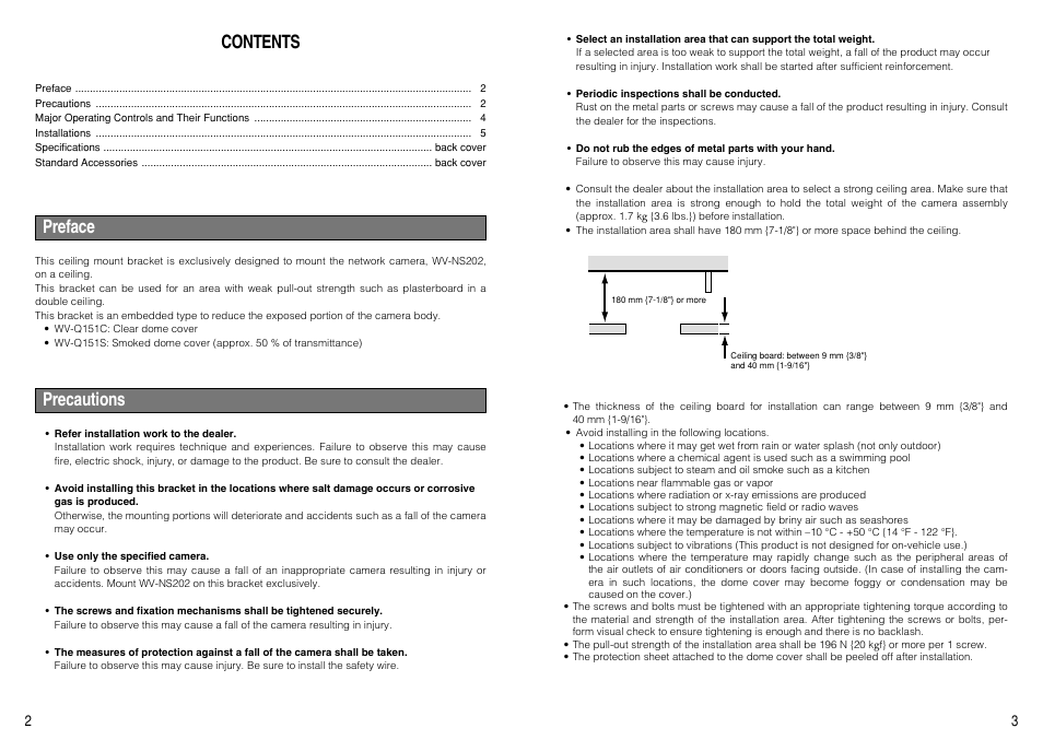 Panasonic WV-Q151S User Manual | Page 2 / 7