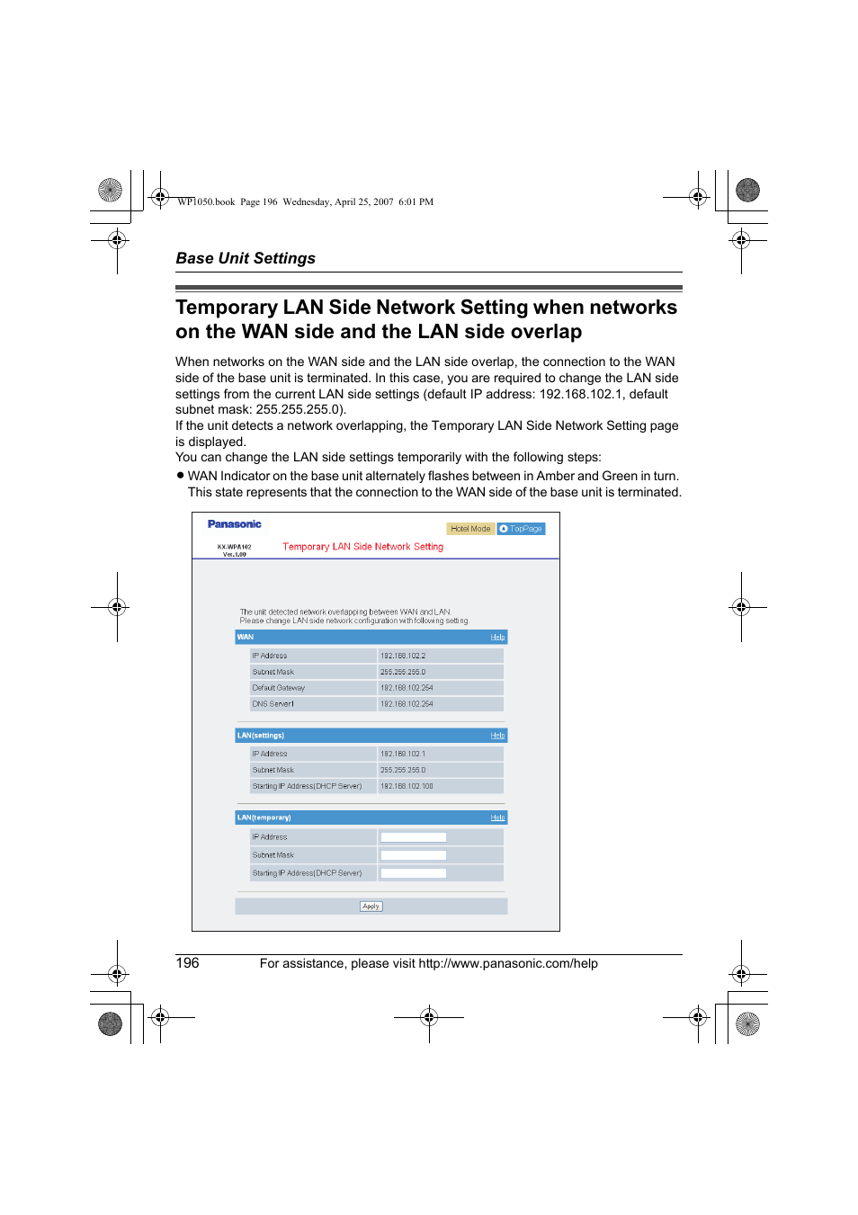 Panasonic KX WP1050 User Manual | Page 196 / 236