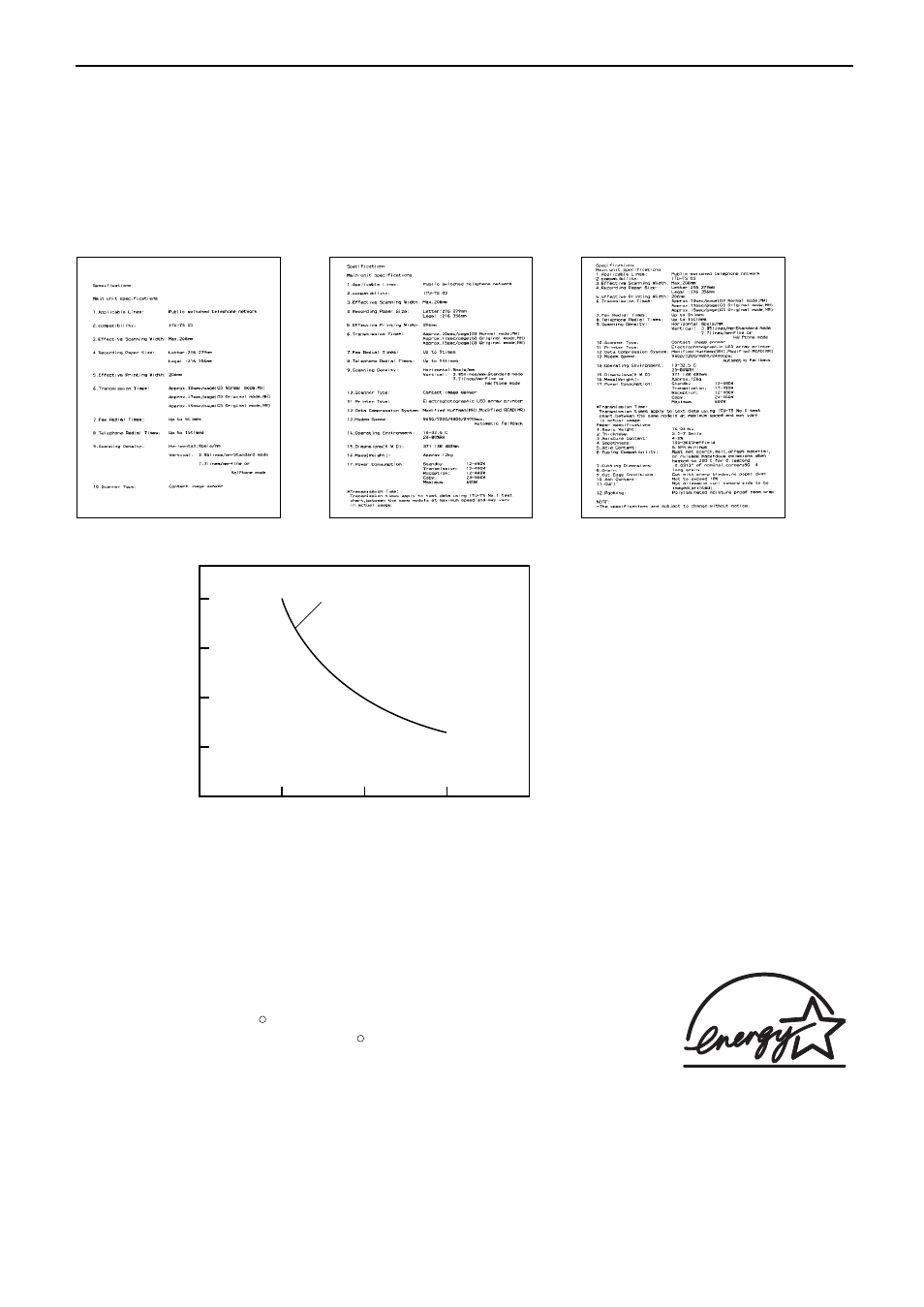 Specifications, Energy star, Drum life | Toner life | Panasonic KX-FL501 User Manual | Page 81 / 84