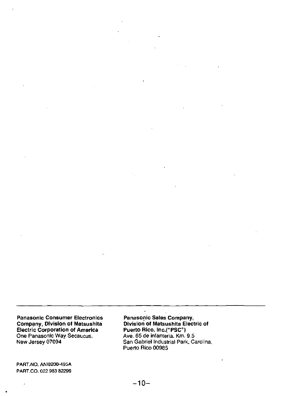 Panasonic NI-33GX User Manual | Page 10 / 10