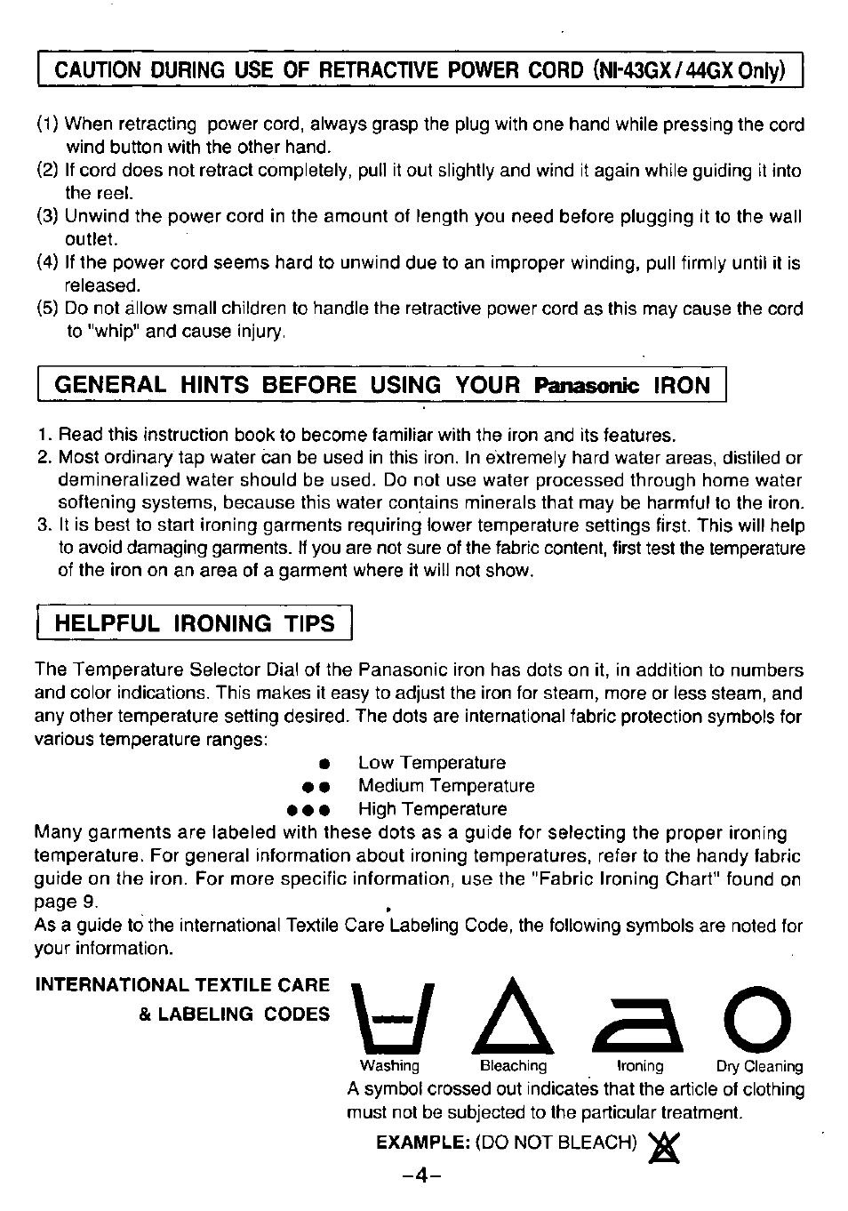 Panasonic NI-33GX User Manual | Page 4 / 10