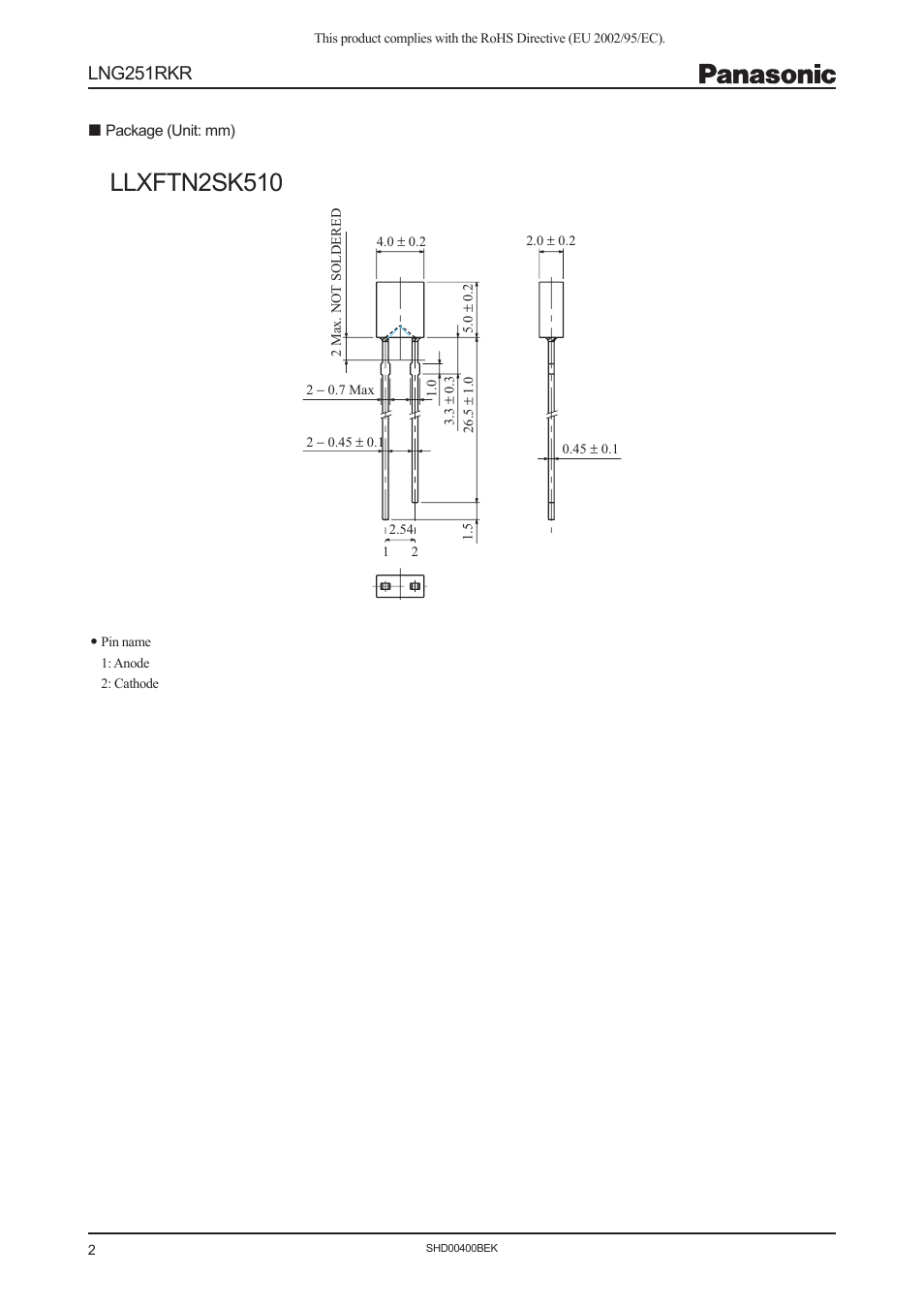 Llxftn2sk510, Lng251rkr | Panasonic LNG251RKR User Manual | Page 2 / 3