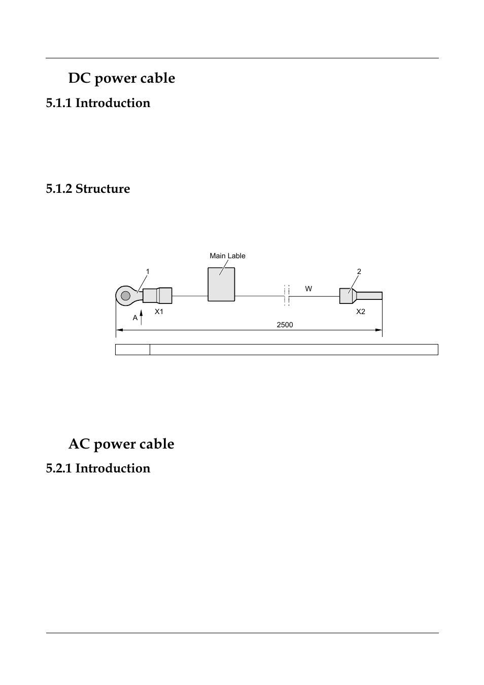 1 dc power cable, 1 introduction, 2 structure | 2 ac power cable, Figure 5-1 dc power cable | Panasonic 324566-A User Manual | Page 104 / 172