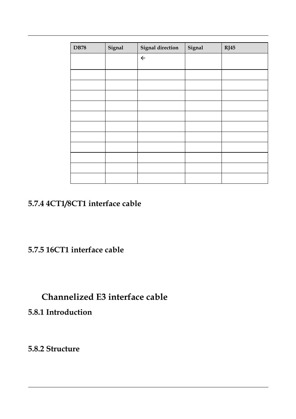 4 4ct1/8ct1 interface cable, 5 16ct1 interface cable, 8 channelized e3 interface cable | 1 introduction, 2 structure | Panasonic 324566-A User Manual | Page 127 / 172