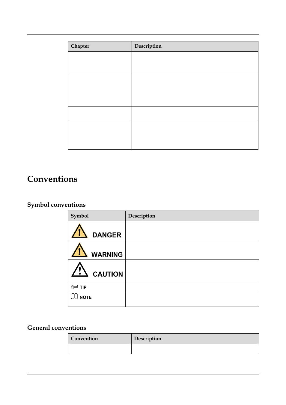 Conventions, Symbol conventions, General conventions | Panasonic 324566-A User Manual | Page 16 / 172