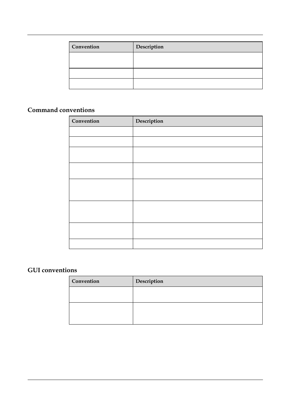 Command conventions, Gui conventions | Panasonic 324566-A User Manual | Page 17 / 172