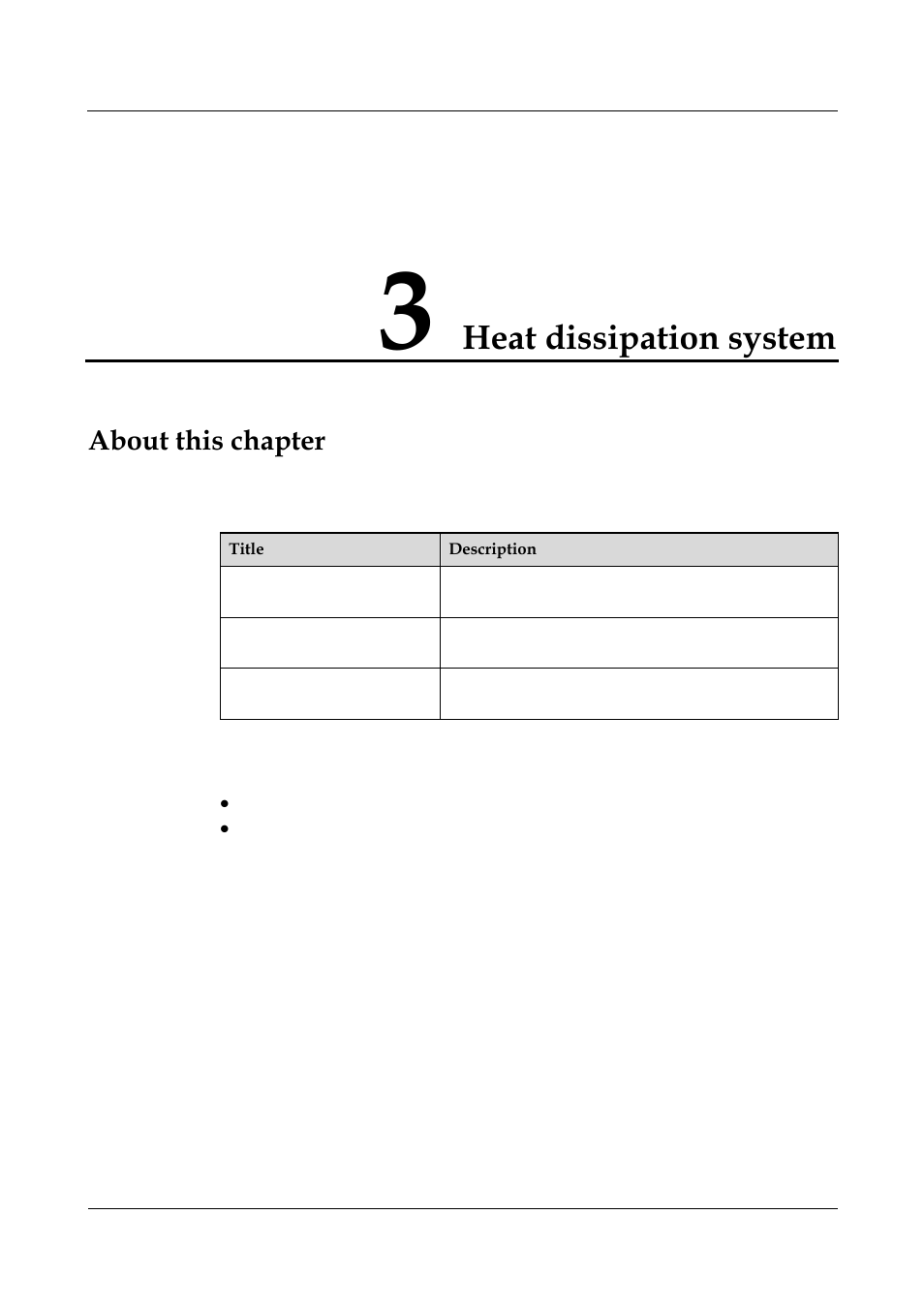 3 heat dissipation system, Heat dissipation system, About this chapter | Panasonic 324566-A User Manual | Page 49 / 172