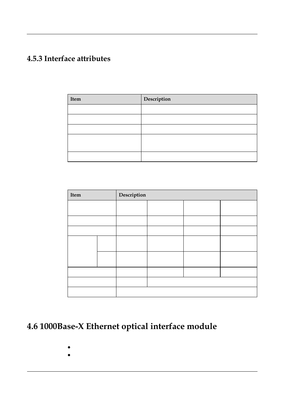 3 interface attributes, 6 1000base-x ethernet optical interface module | Panasonic 324566-A User Manual | Page 80 / 172