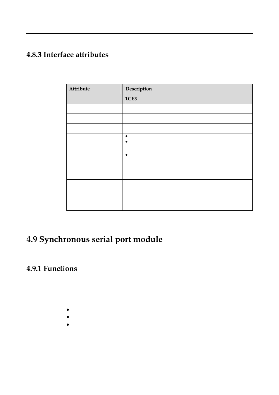 3 interface attributes, 9 synchronous serial port module, 1 functions | Panasonic 324566-A User Manual | Page 88 / 172