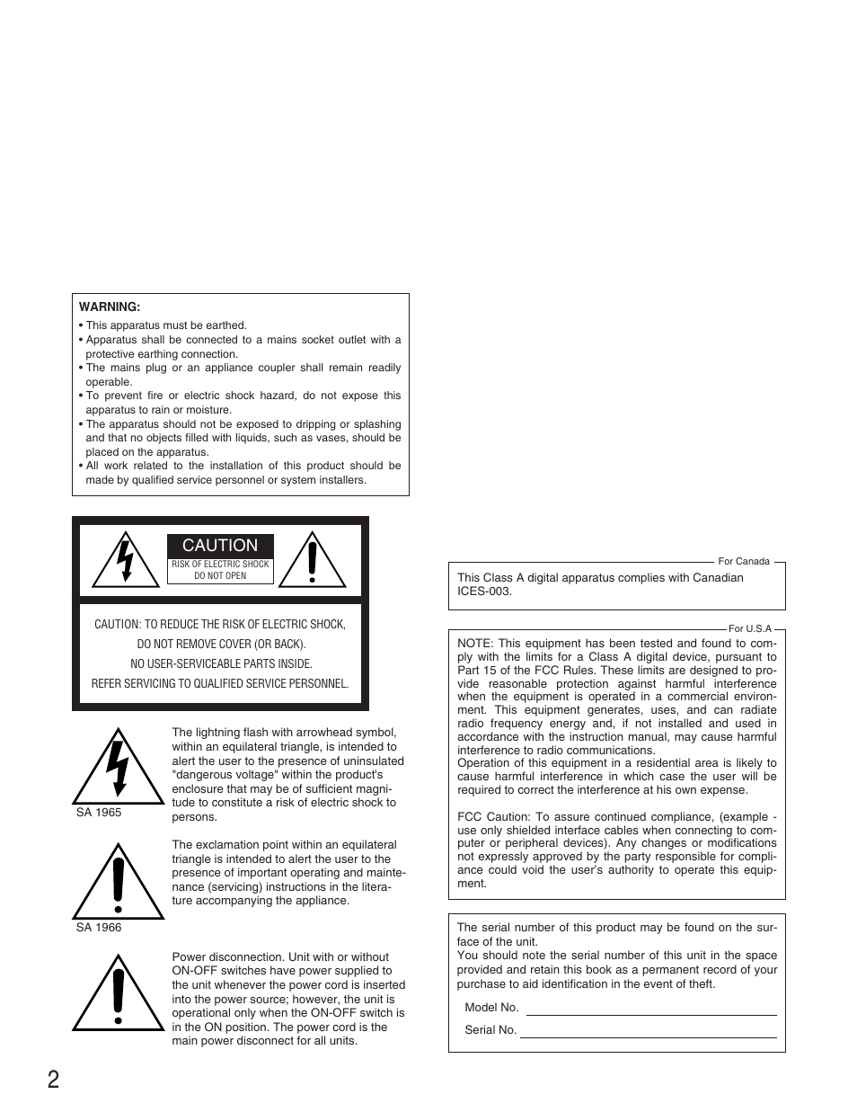 Caution | Panasonic WJ-RT208 User Manual | Page 2 / 62