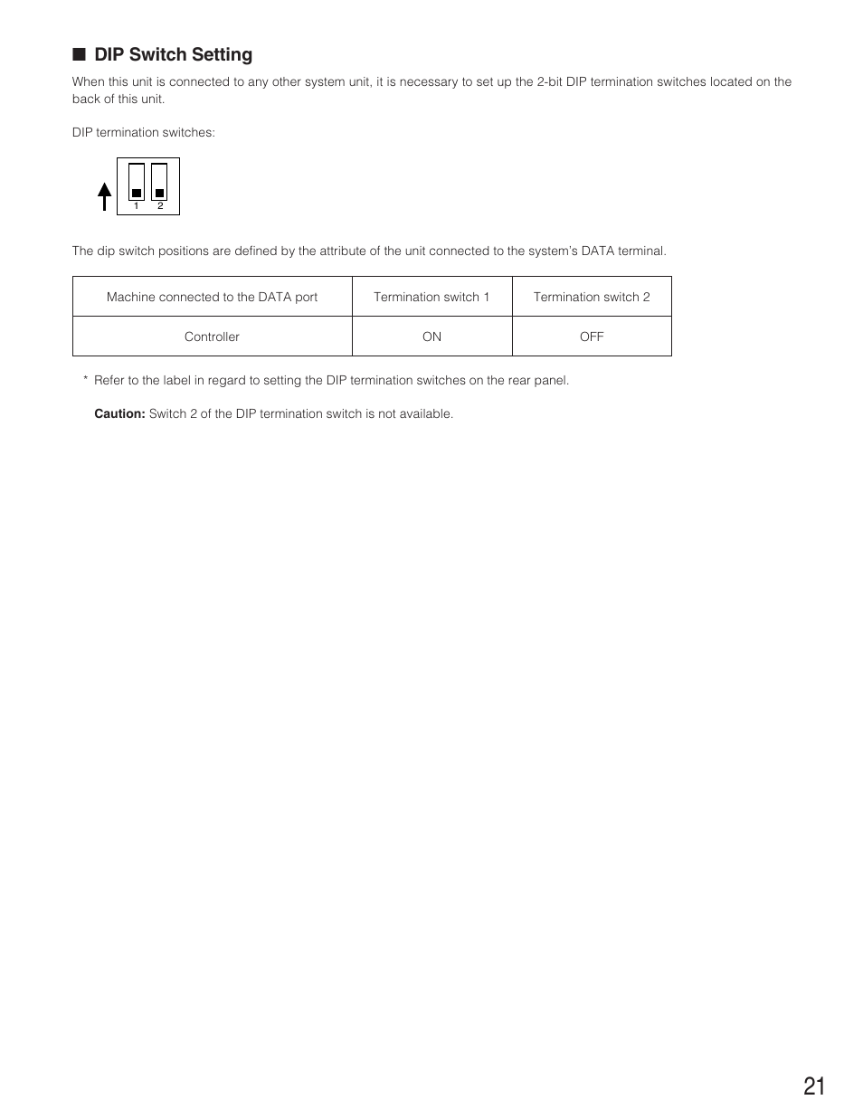 Dip switch setting | Panasonic WJ-RT208 User Manual | Page 21 / 62