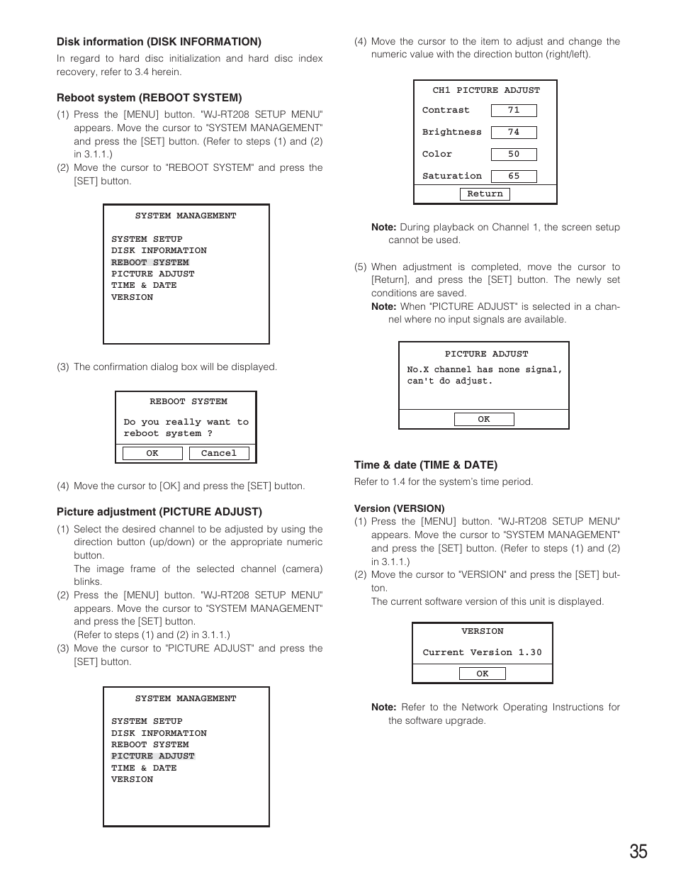 Panasonic WJ-RT208 User Manual | Page 35 / 62