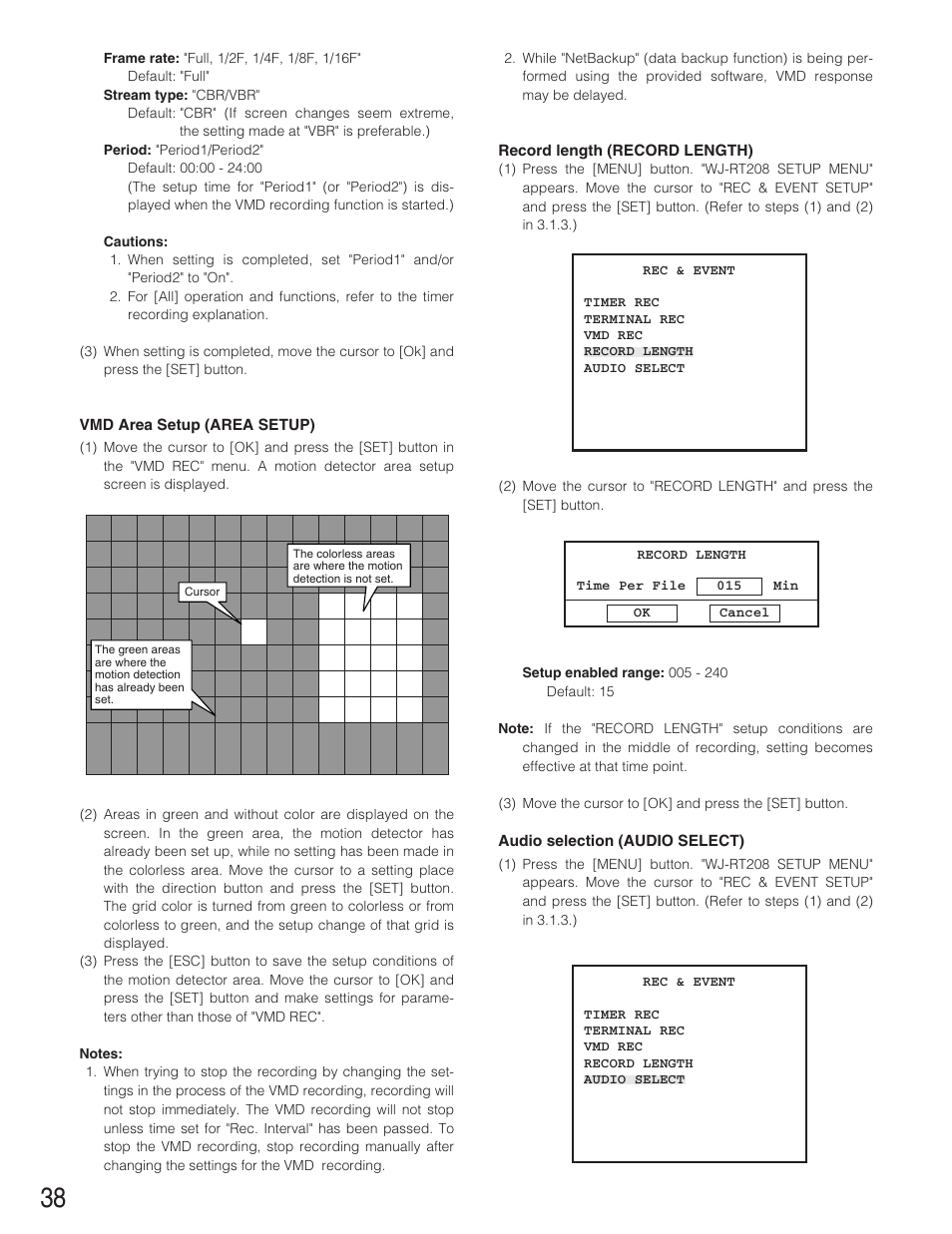 Panasonic WJ-RT208 User Manual | Page 38 / 62