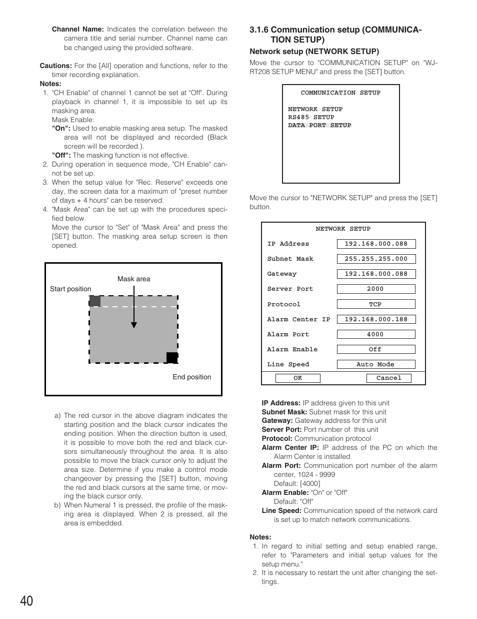Panasonic WJ-RT208 User Manual | Page 40 / 62
