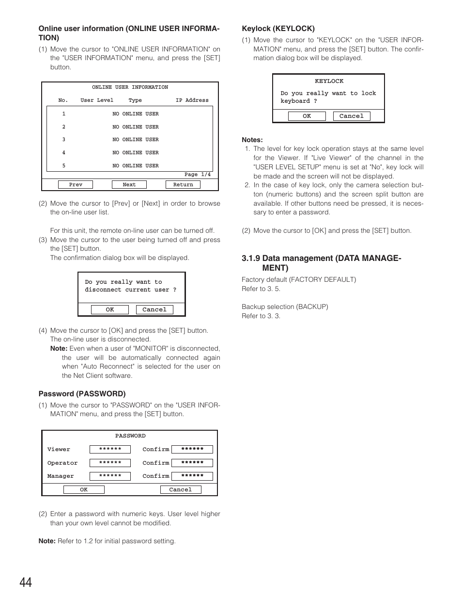 Panasonic WJ-RT208 User Manual | Page 44 / 62