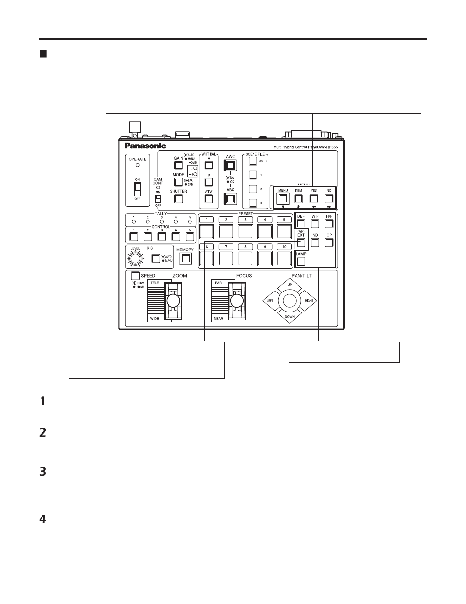 Basic menu operations | Panasonic AW-HE100 User Manual | Page 6 / 19