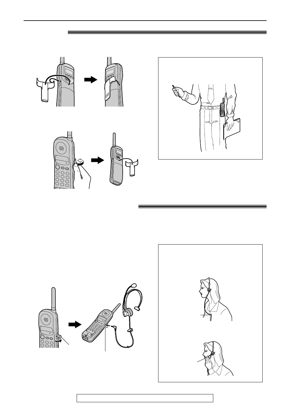 Setup (handset), Belt clip, Headset (not included) | Panasonic KX-FPC95 User Manual | Page 21 / 112