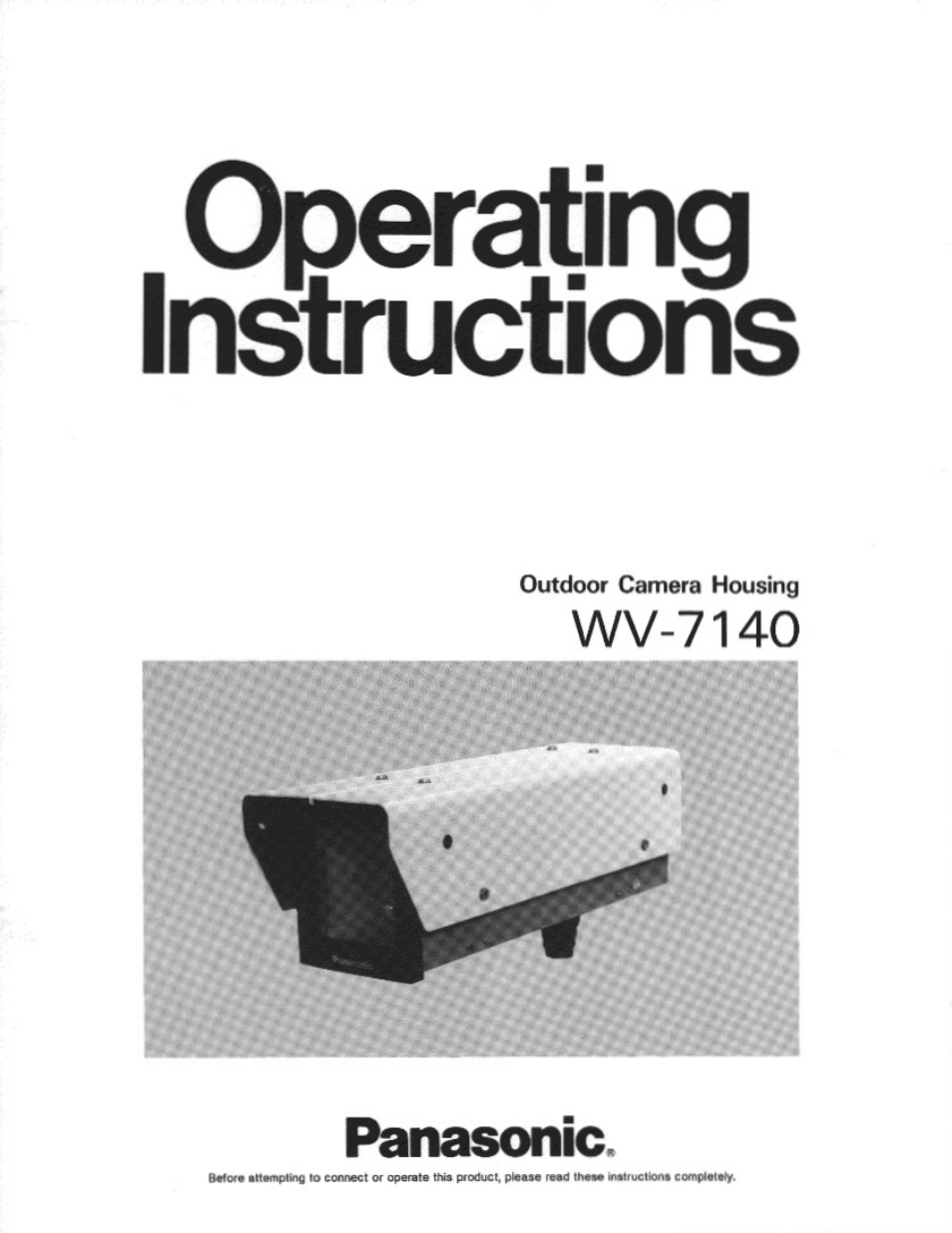 Panasonic WV-7140 User Manual | 10 pages