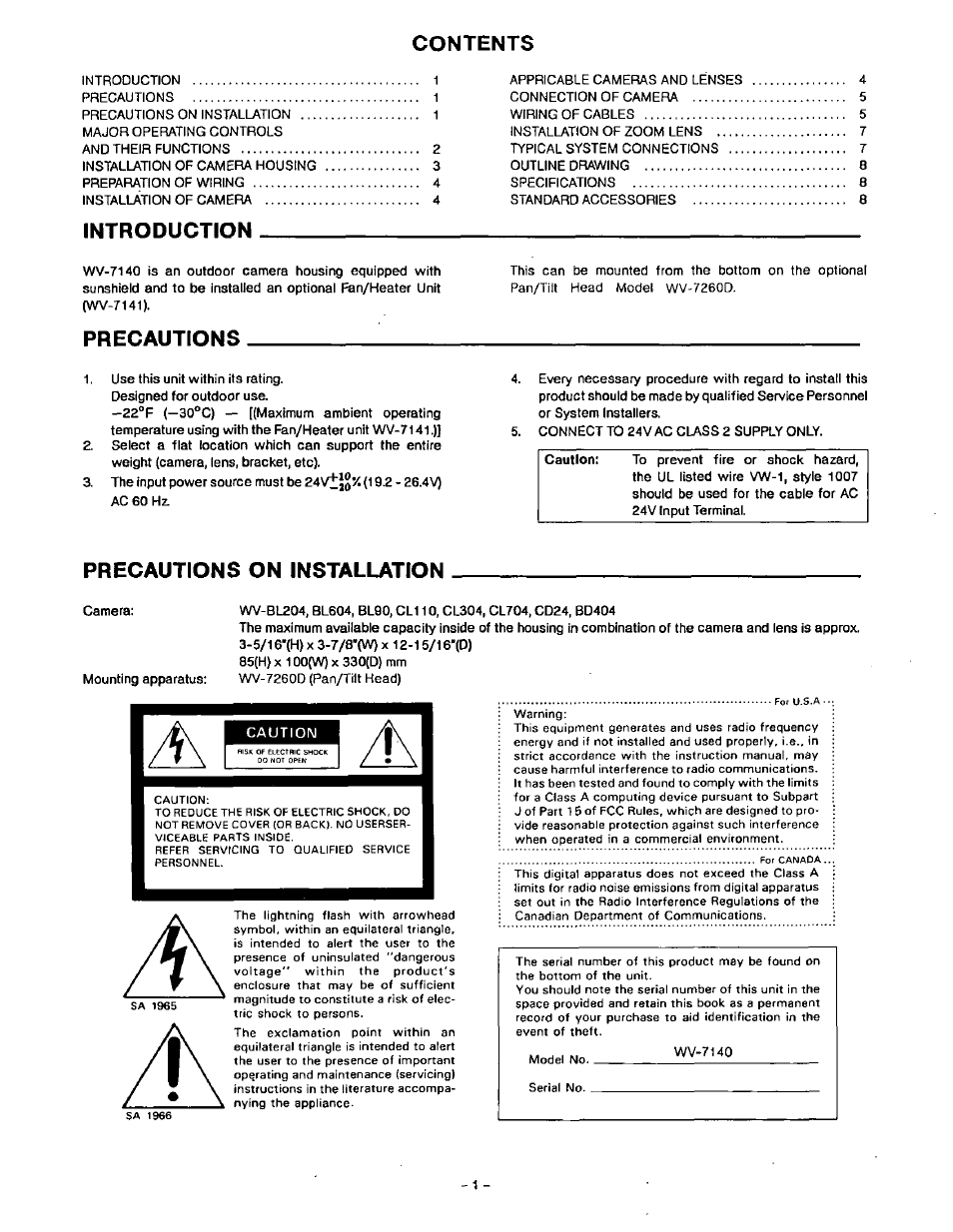Panasonic WV-7140 User Manual | Page 2 / 10