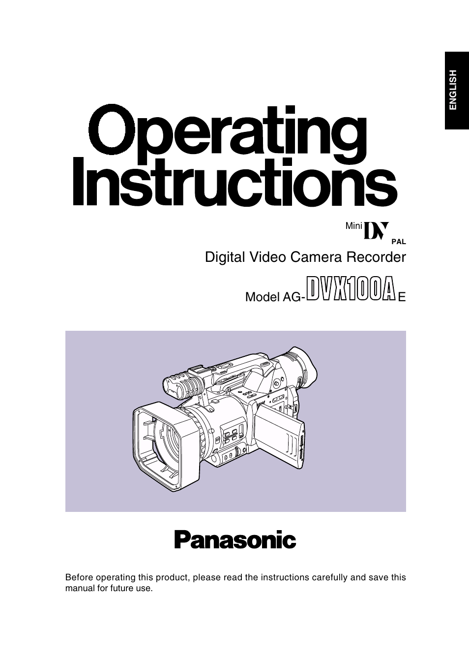 Panasonic AG-DVX100A User Manual | 72 pages