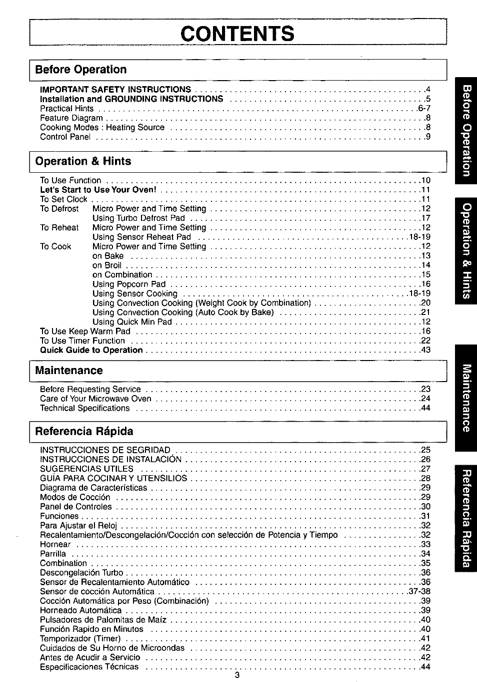 Panasonic NN-C980w User Manual | Page 3 / 44
