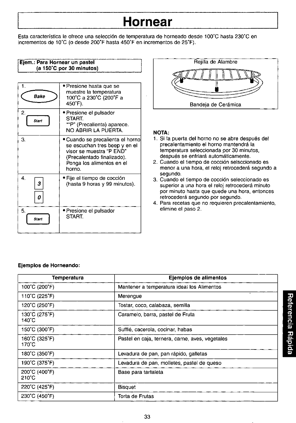 Hornear, 3ezi | Panasonic NN-C980w User Manual | Page 33 / 44