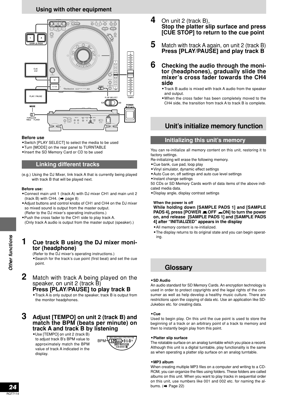 Glossary | Panasonic SL-DZ1200 User Manual | Page 24 / 28