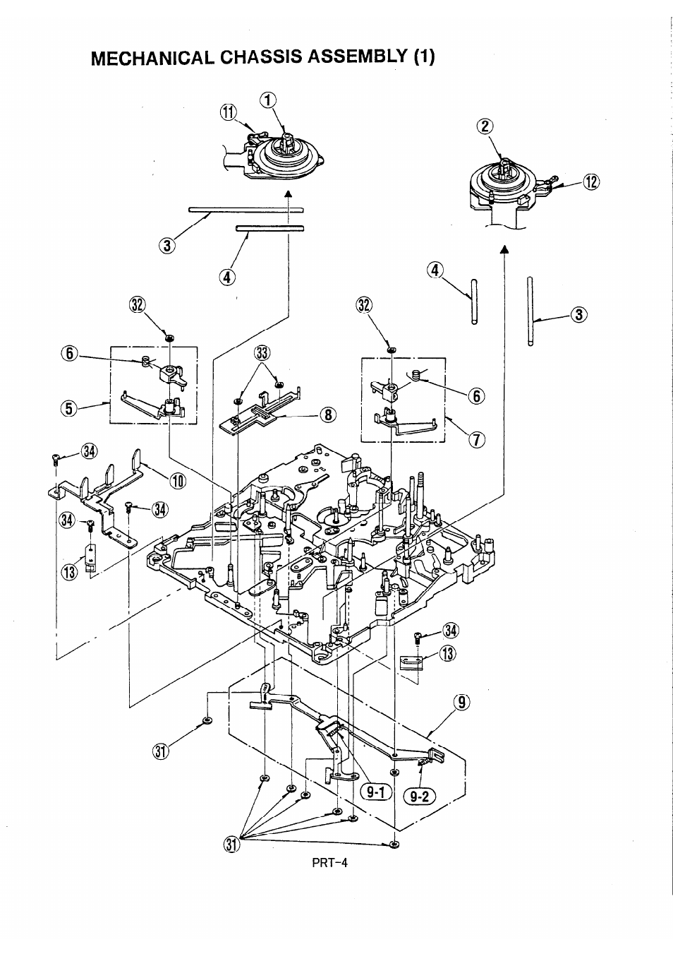 Mechanical chassis assembly (1) | Panasonic AJ-D230H User Manual | Page 7 / 16