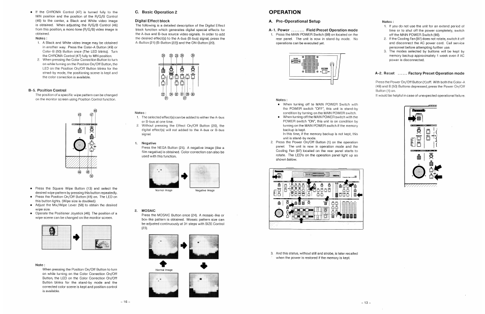A-1. power field preset operation mode, A-2. reset factory preset operation mode, Operation | Panasonic WJ-MX30 User Manual | Page 15 / 32