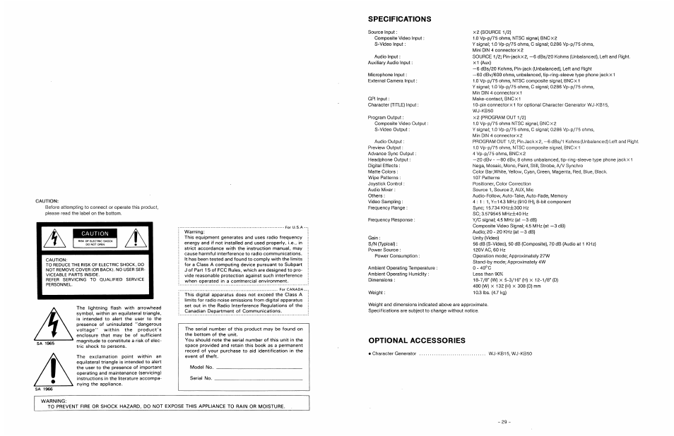 Caution | Panasonic WJ-MX30 User Manual | Page 2 / 32