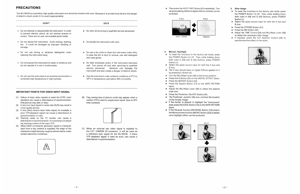 Precautions | Panasonic WJ-MX30 User Manual | Page 4 / 32