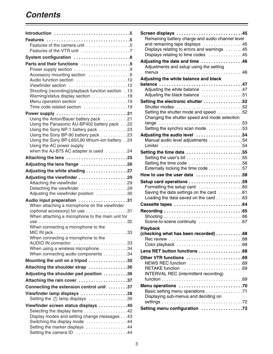 Panasonic AJ-HDC20A P User Manual | Page 3 / 116
