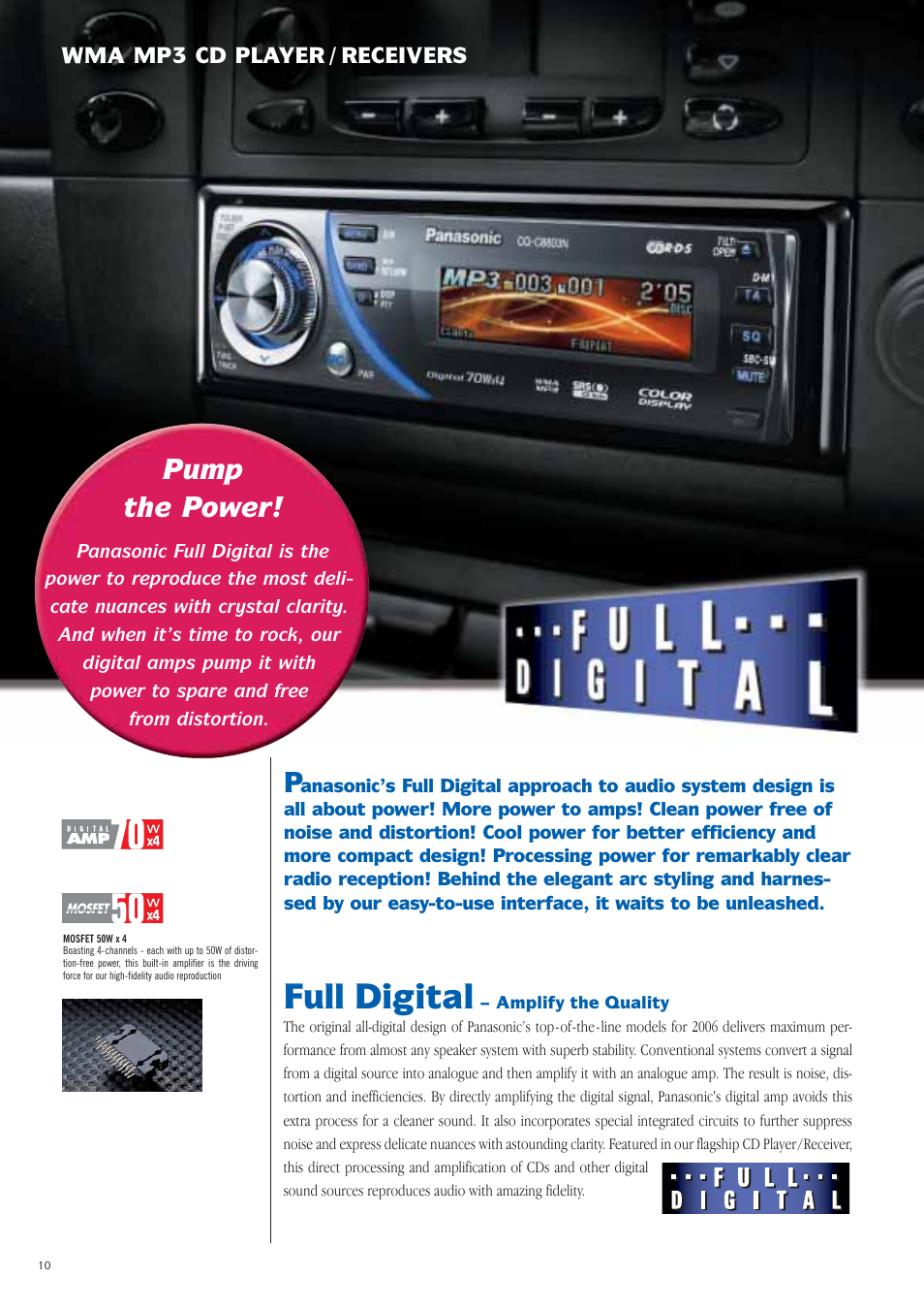 Full digital, Pump the power | Panasonic Car Audio & DVD Car Navigation System User Manual | Page 10 / 44