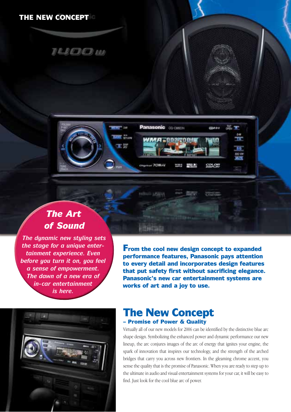 The new concept, The art of sound | Panasonic Car Audio & DVD Car Navigation System User Manual | Page 4 / 44