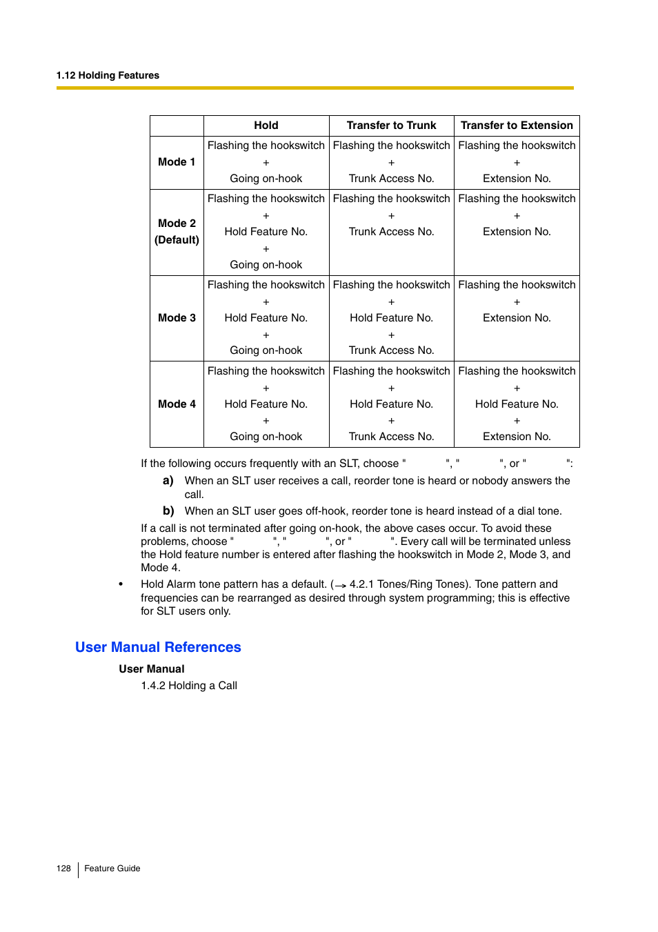 User manual references | Panasonic HYBRID IP-PBX KX-TDA200 User Manual | Page 128 / 358