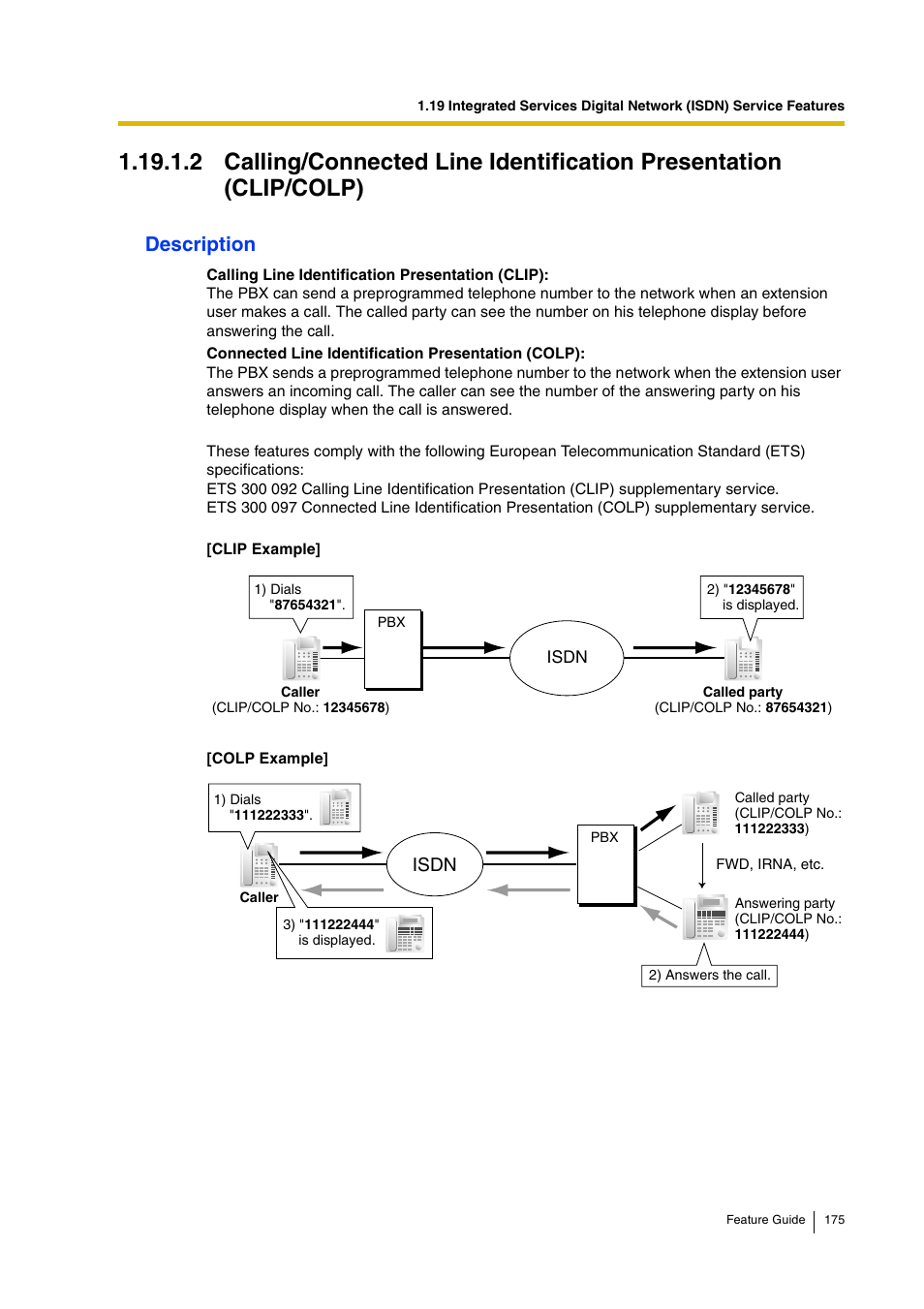 Description, Isdn | Panasonic HYBRID IP-PBX KX-TDA200 User Manual | Page 175 / 358