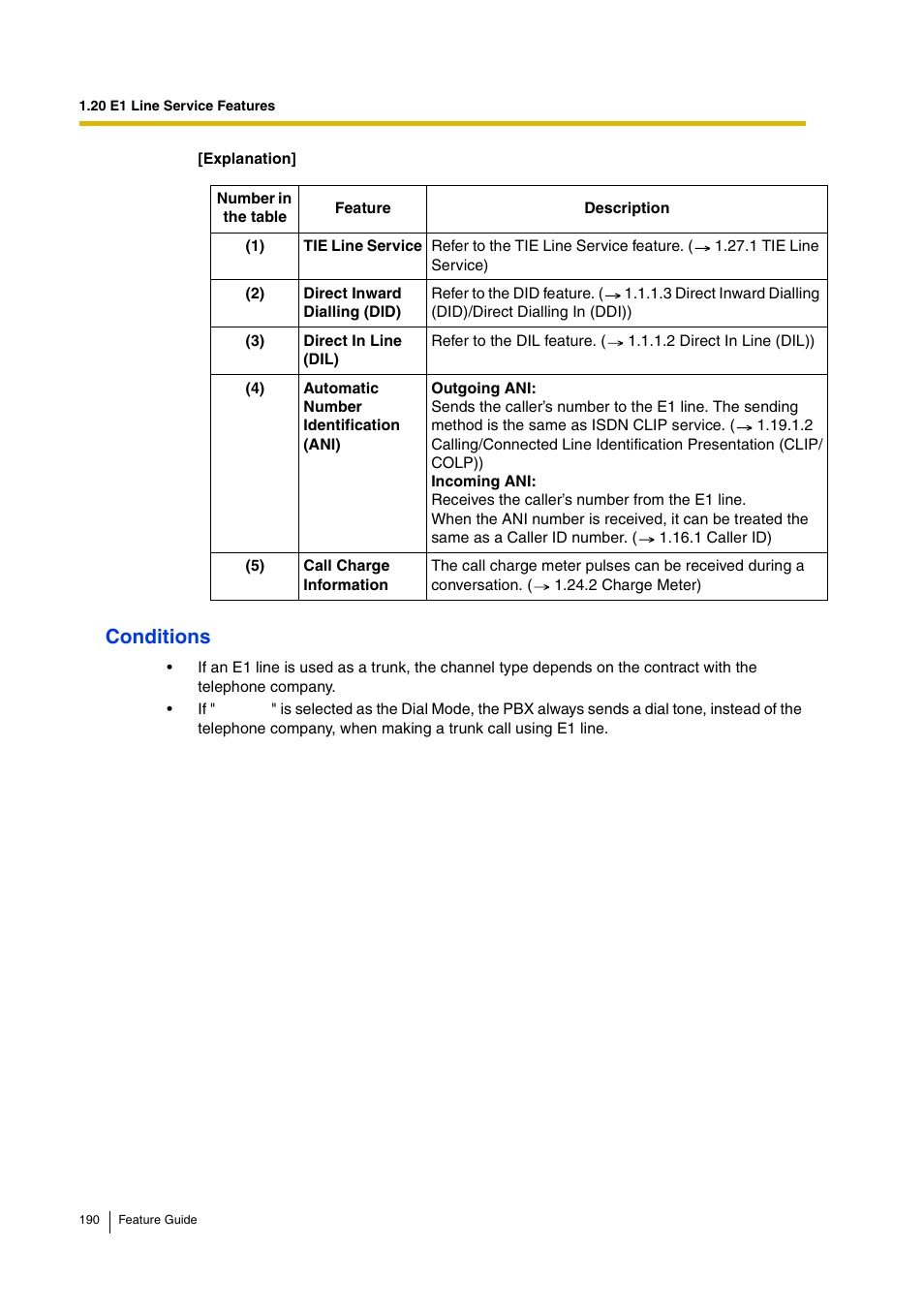 Conditions | Panasonic HYBRID IP-PBX KX-TDA200 User Manual | Page 190 / 358