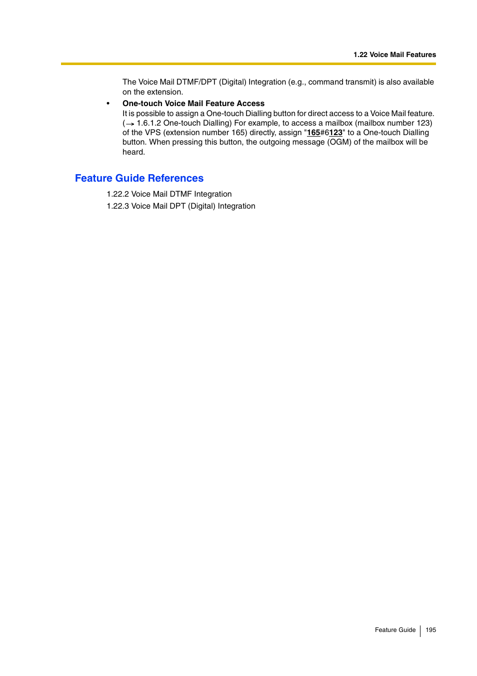 Feature guide references | Panasonic HYBRID IP-PBX KX-TDA200 User Manual | Page 195 / 358