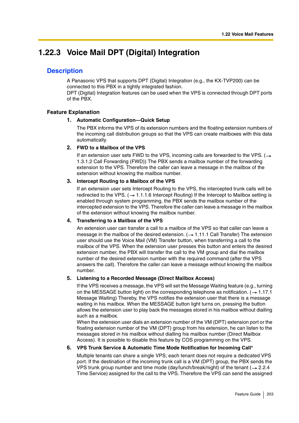 3 voice mail dpt (digital) integration, Voice mail dpt (digital) integration), 3 voice mail dpt (digital) integration) | 3 voice, Mail dpt (digital) integration, Mail dpt (digital) integration), Description | Panasonic HYBRID IP-PBX KX-TDA200 User Manual | Page 203 / 358