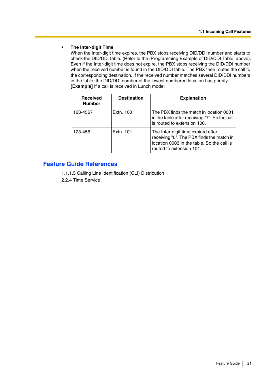 Feature guide references | Panasonic HYBRID IP-PBX KX-TDA200 User Manual | Page 21 / 358