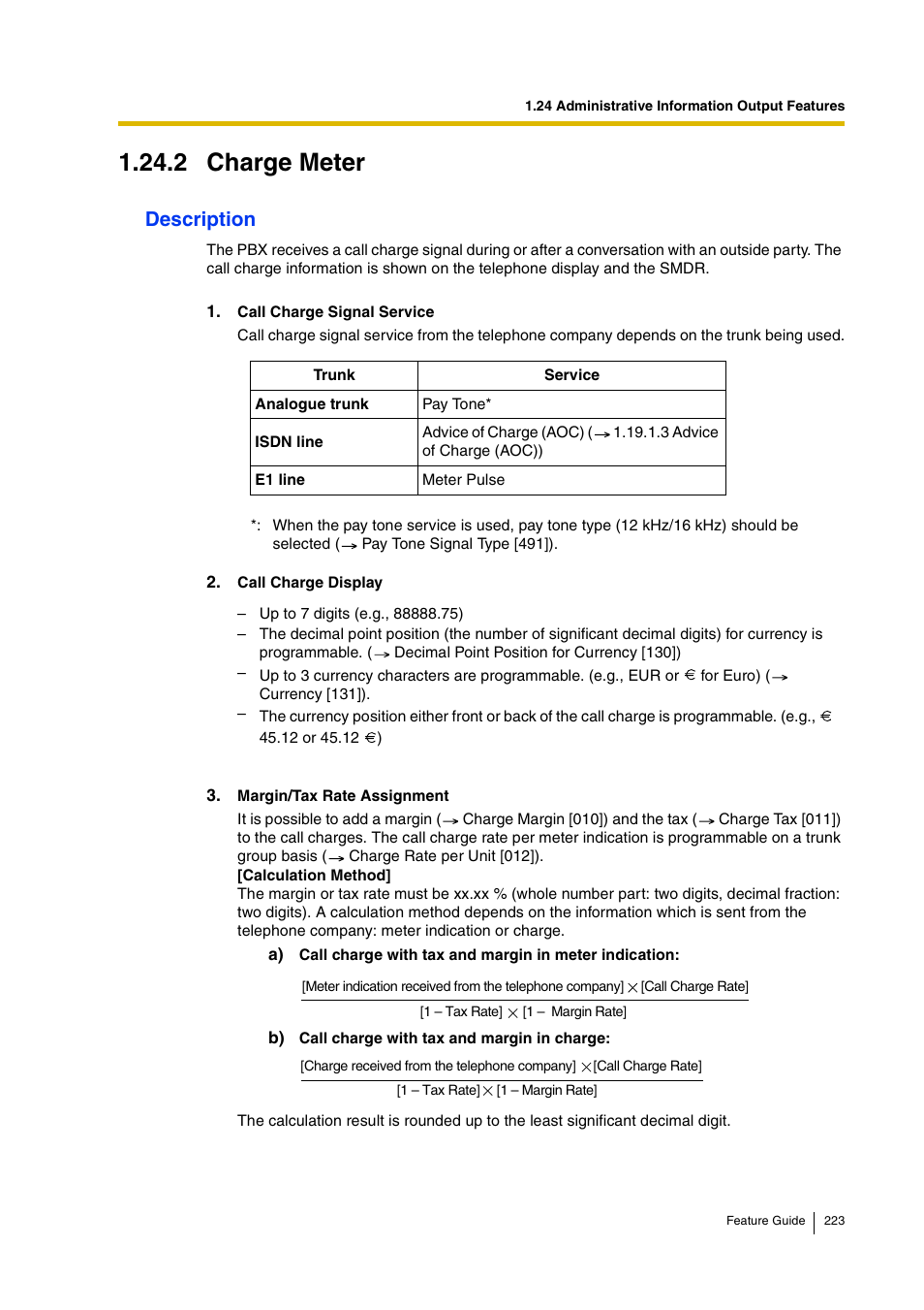 2 charge meter, 2 charge meter), Description | Panasonic HYBRID IP-PBX KX-TDA200 User Manual | Page 223 / 358