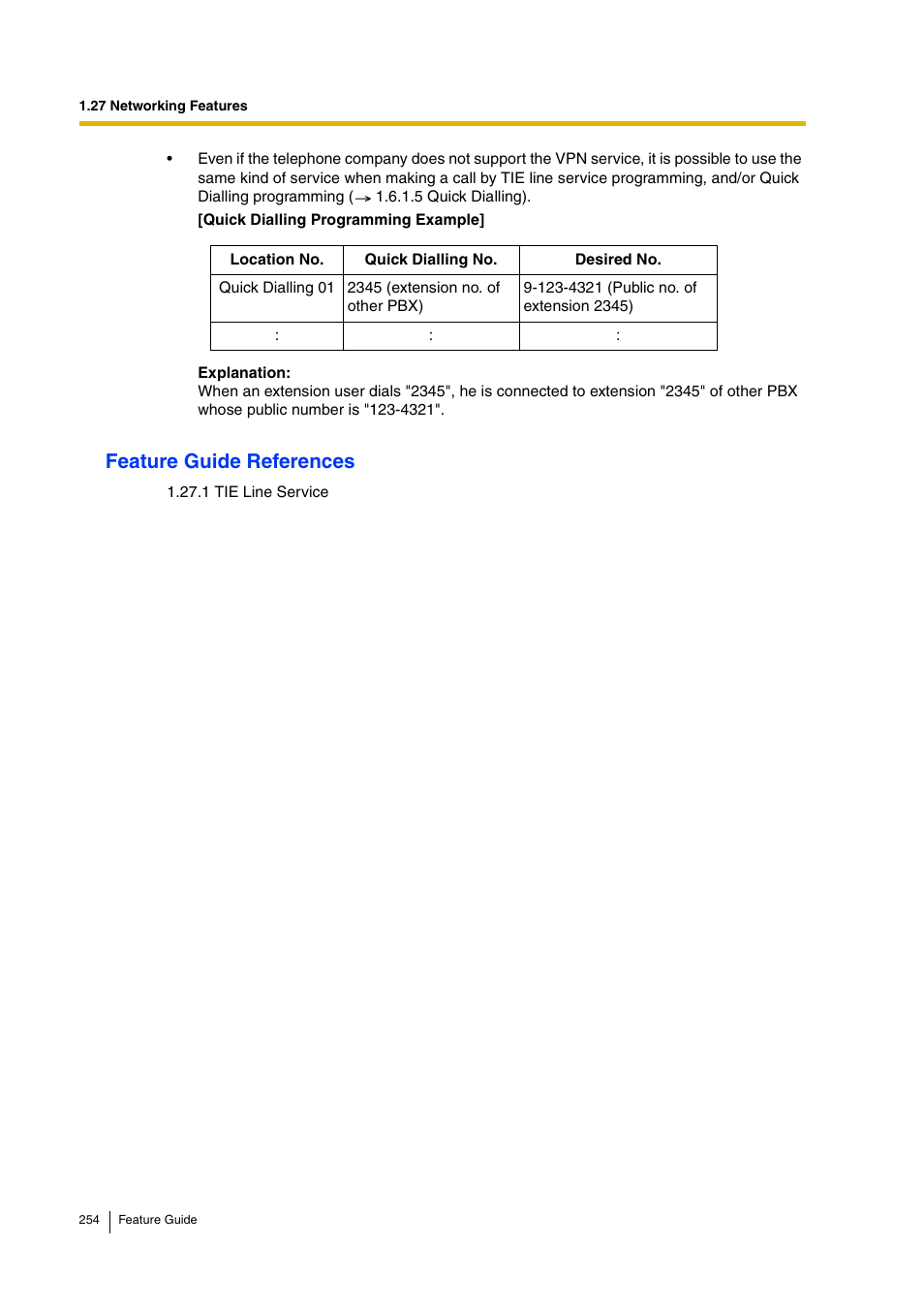 Feature guide references | Panasonic HYBRID IP-PBX KX-TDA200 User Manual | Page 254 / 358