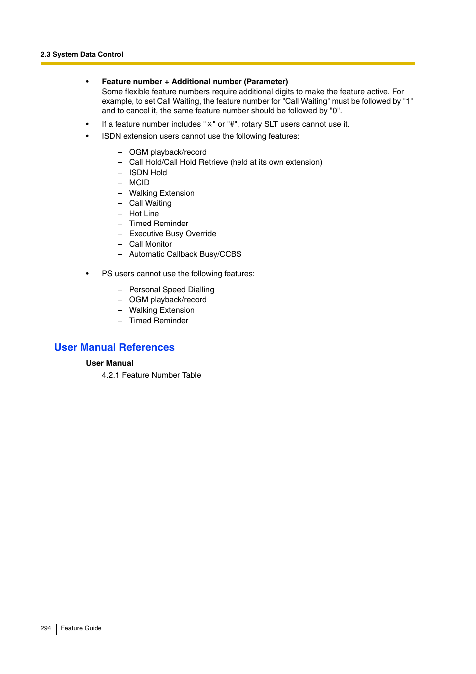 User manual references | Panasonic HYBRID IP-PBX KX-TDA200 User Manual | Page 294 / 358