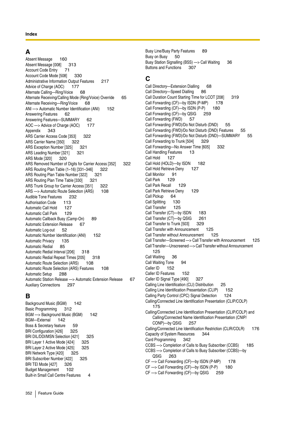 Panasonic HYBRID IP-PBX KX-TDA200 User Manual | Page 352 / 358