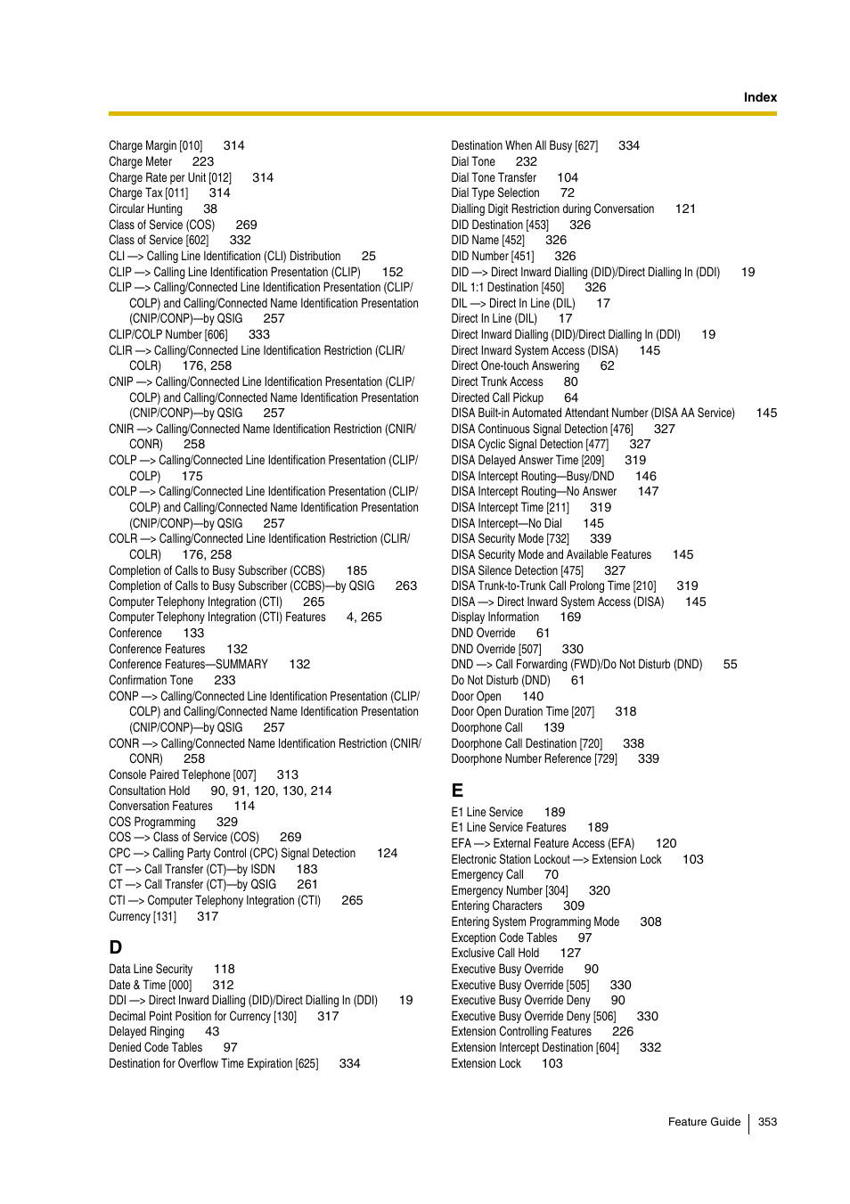Panasonic HYBRID IP-PBX KX-TDA200 User Manual | Page 353 / 358