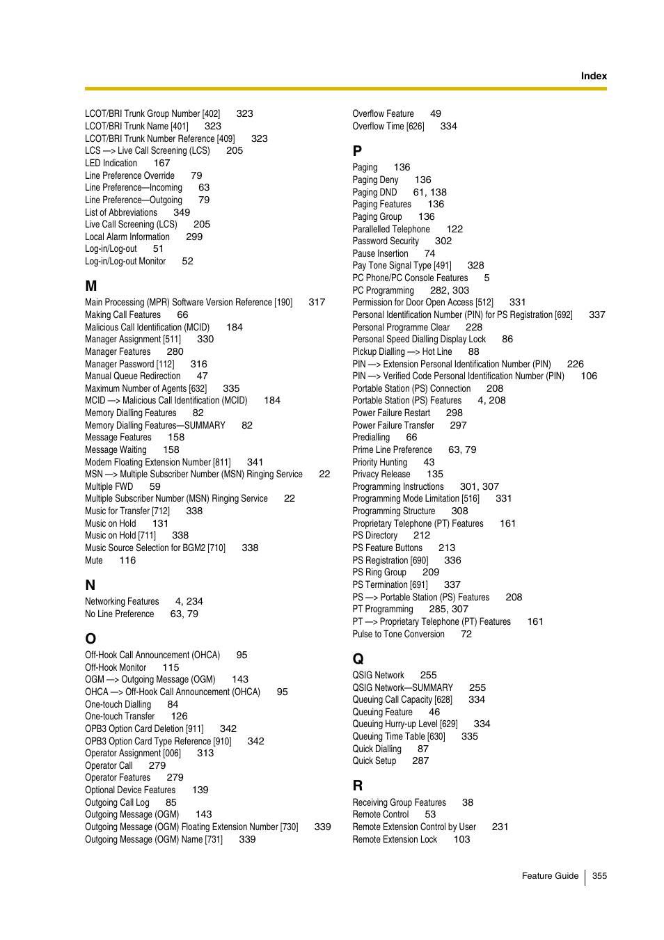 Panasonic HYBRID IP-PBX KX-TDA200 User Manual | Page 355 / 358