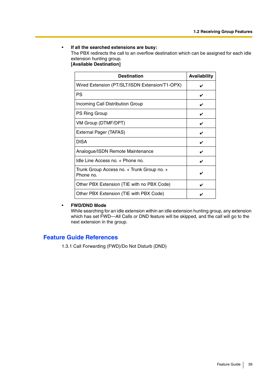 Feature guide references | Panasonic HYBRID IP-PBX KX-TDA200 User Manual | Page 39 / 358
