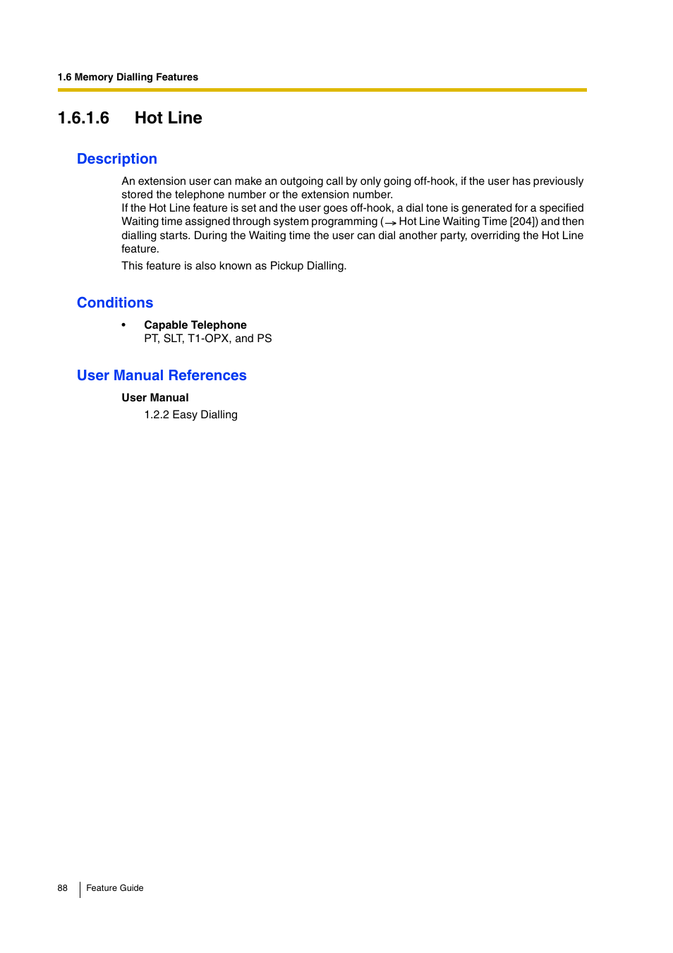 6 hot line | Panasonic HYBRID IP-PBX KX-TDA200 User Manual | Page 88 / 358