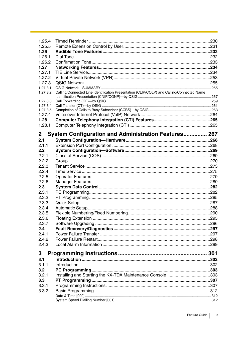 2 system configuration and administration features, 3 programming instructions, 2system configuration and administration features | 3programming instructions | Panasonic HYBRID IP-PBX KX-TDA200 User Manual | Page 9 / 358