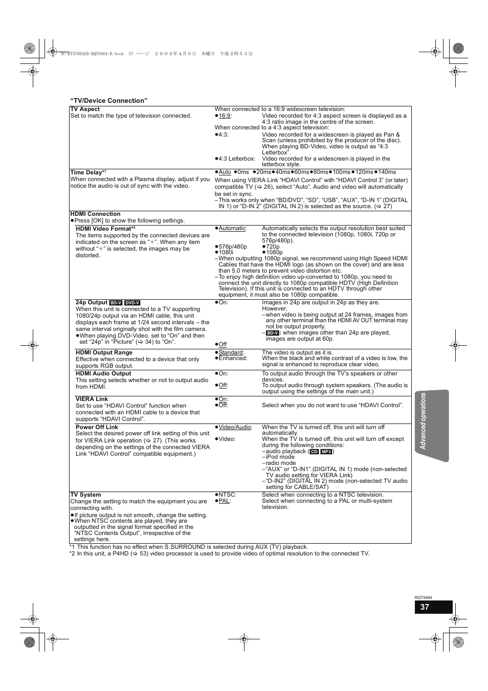 Panasonic SC-BTX70  EN User Manual | Page 37 / 56